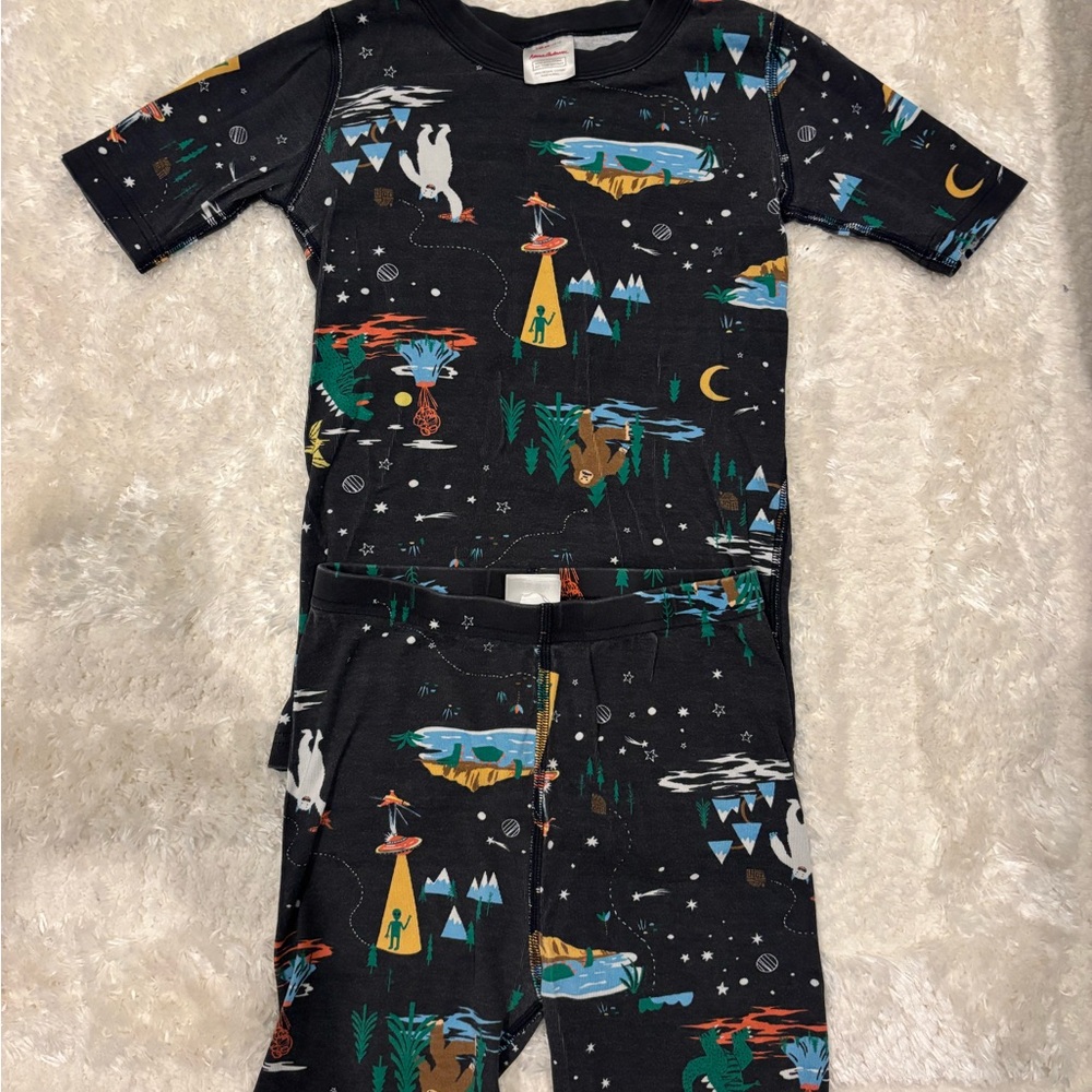 Hanna Andersson Black Night Sky Kids Pajama Set
